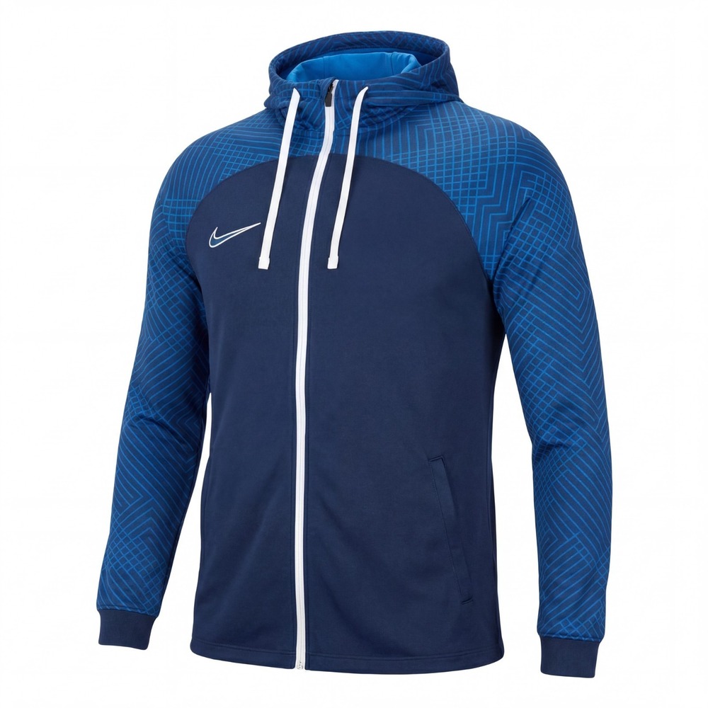 Nike Dri Fit Full Zip Hoodie Soccer Track Jacket Men's Slim Blue DH8768 Large